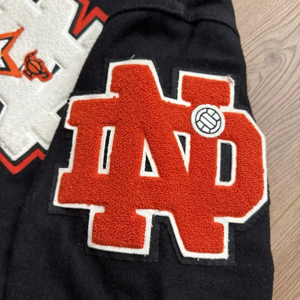 VTG Holloway Letterman Jacket M USA North Davidson Knights Wool Varsity Black